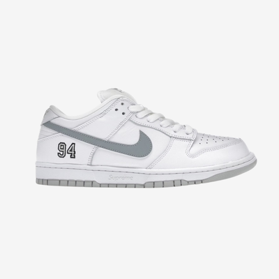 Nike SB Dunk Low Supreme 94 White Metallic Silver