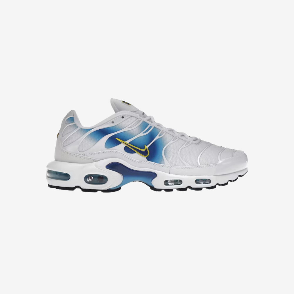 Nike Air Max Plus Spray Paint Swoosh White Blue